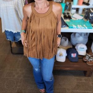 SUEDE FRINGED TANK 🤠